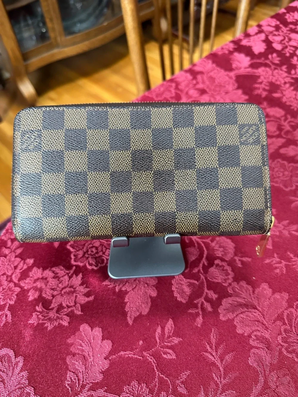 Louis Vuitton Brown Damier Ebene Long Zip Wallet